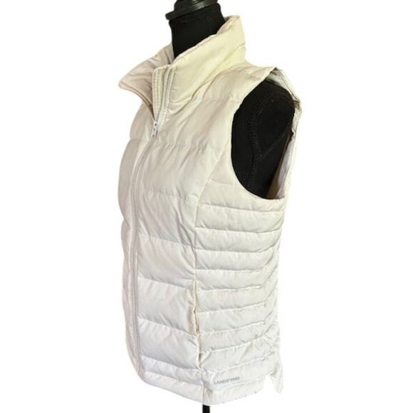 Lands' End White Down Puffer Vest Women's Size Small (6-8) - Picture 2 of 7